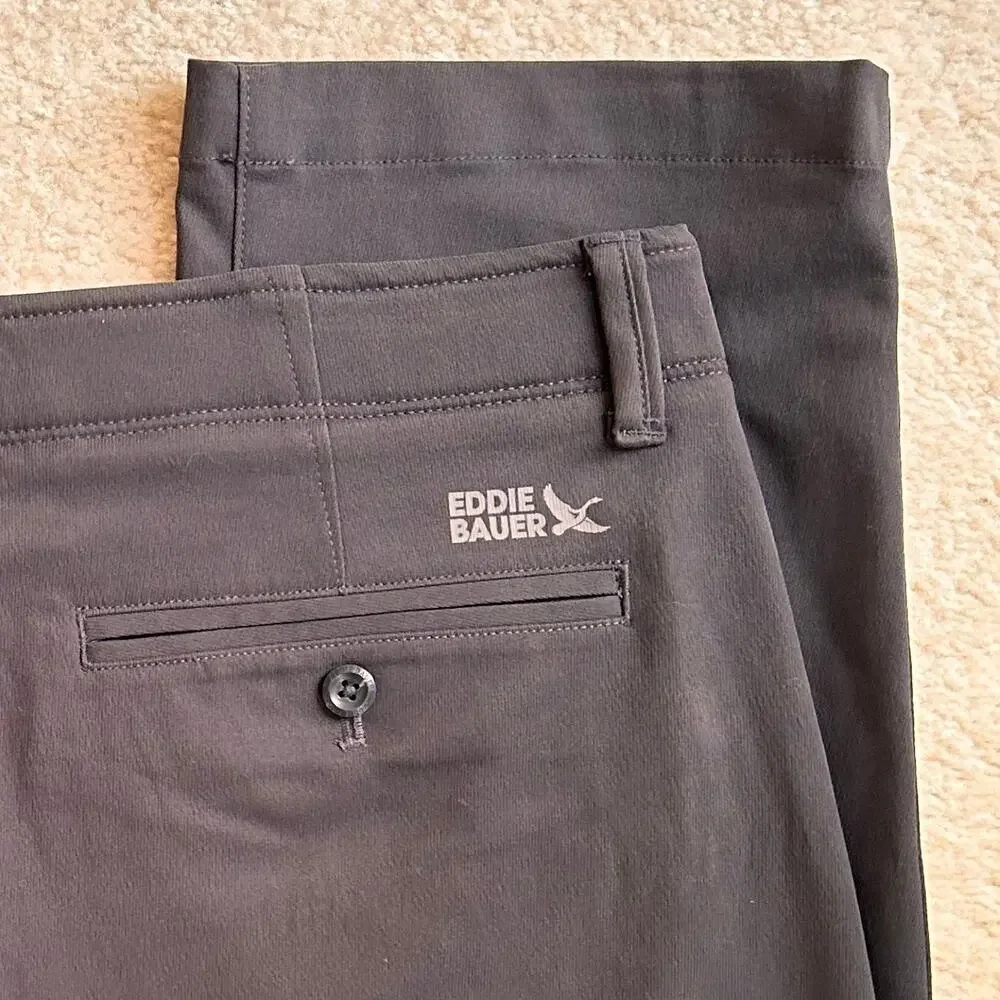 NWT Eddie Bauer Mr Flex Gray WR Sport Chino Classic Fit Men's 34/34